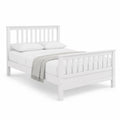 Cama doble de madera blanca 200x160 cm