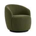 Sillón giratorio de pana verde con base metálica