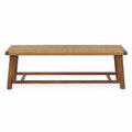 Banco de Madera de Teca con Asiento de Cuerda Trenzada, 120x40x40 cm