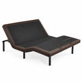 Cama ajustable de metal y cuero sintético Marrón/Negro