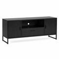 Mueble de TV de melamina y acero negro, 120 cm