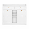 Armario organizador de zapatos blanco de madera con puertas y cajones 80x100x30 cm