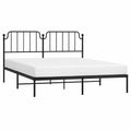 Cama de Metal Negra con Cabecero 200x180 cm