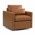Sillón de cuero sintético marrón con giro 360°