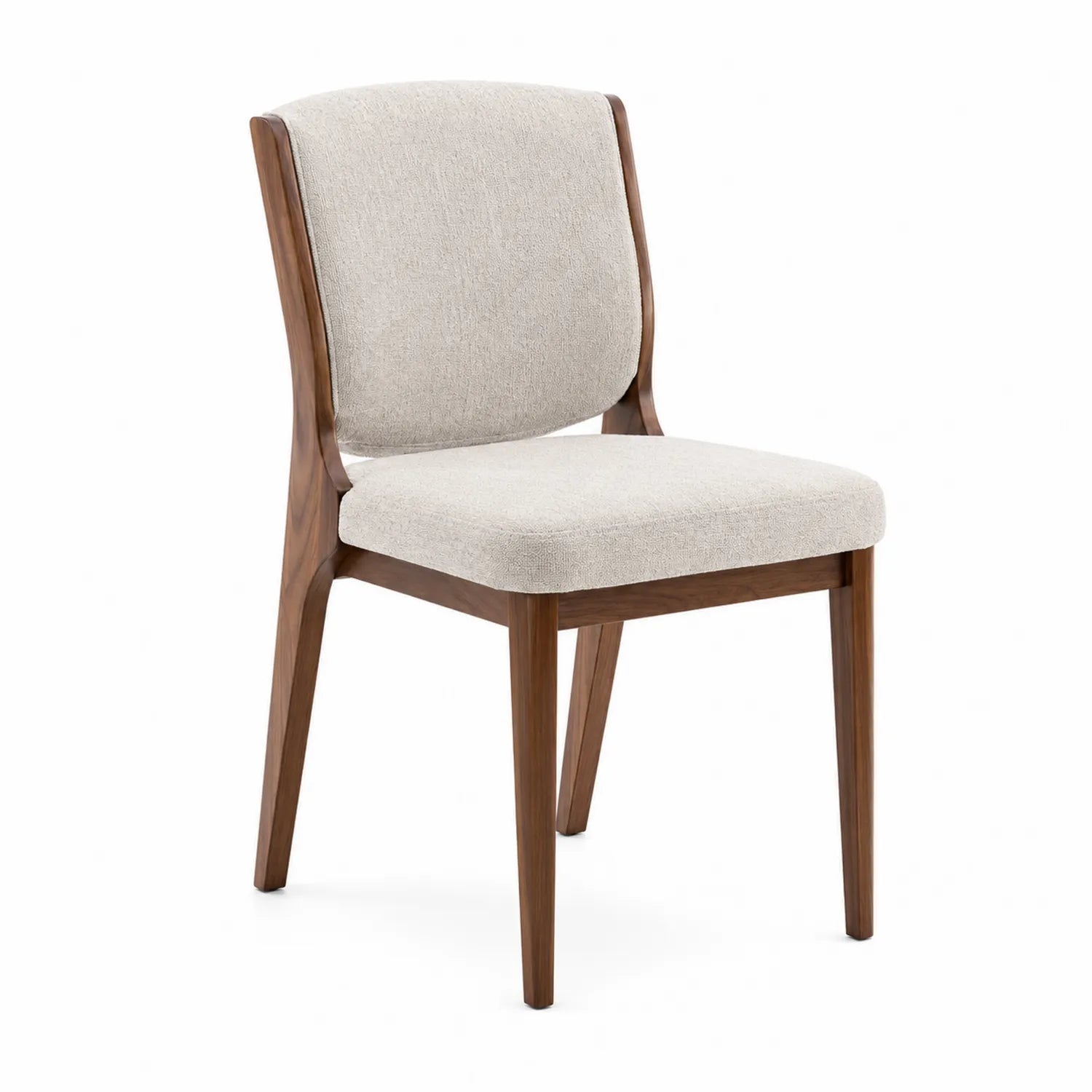 Silla de madera y tela beige