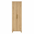 Armario de madera con acabado roble y dos puertas