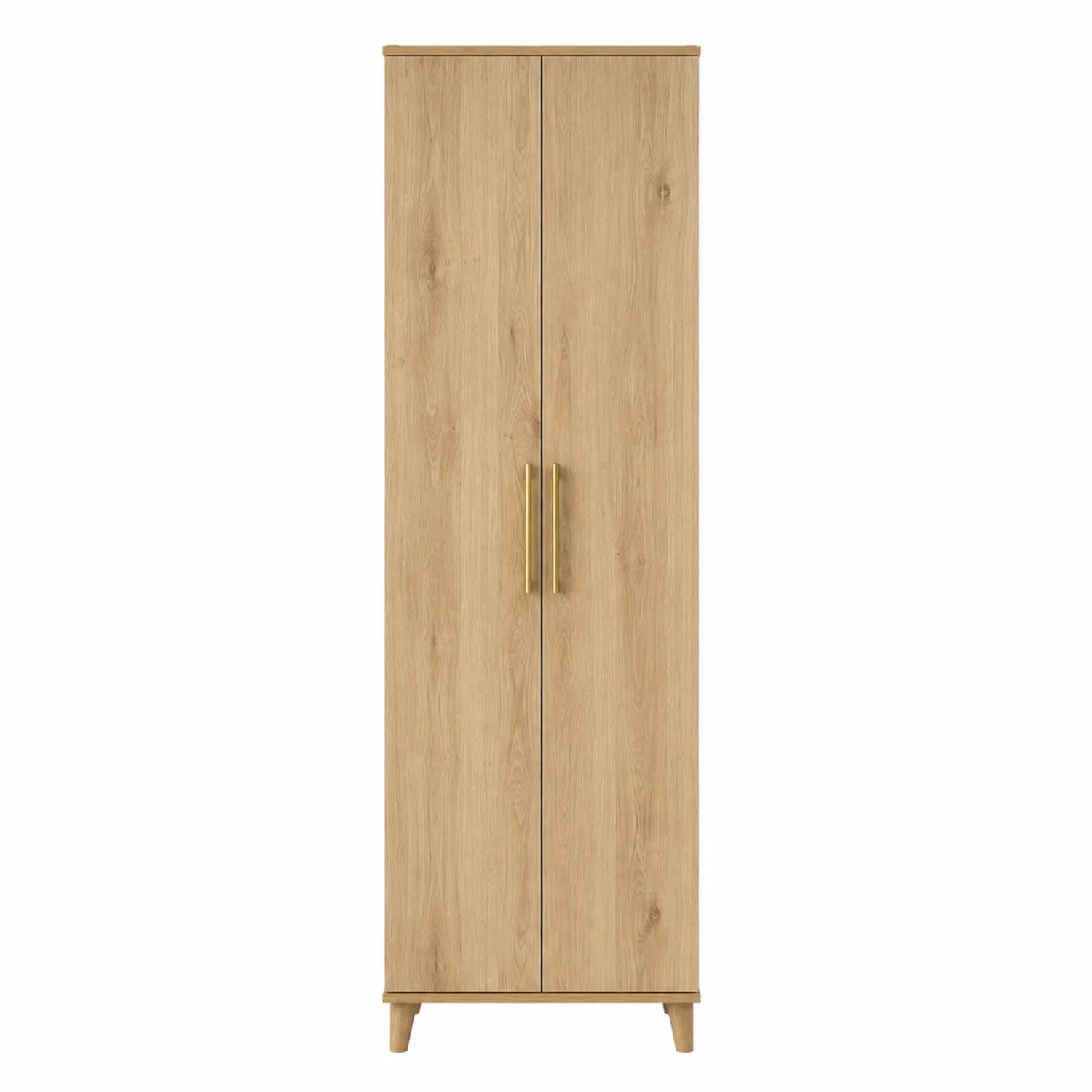 Armario de madera con acabado roble y dos puertas