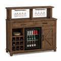 Aparador de Madera con Botellero y Puerta de Cristal