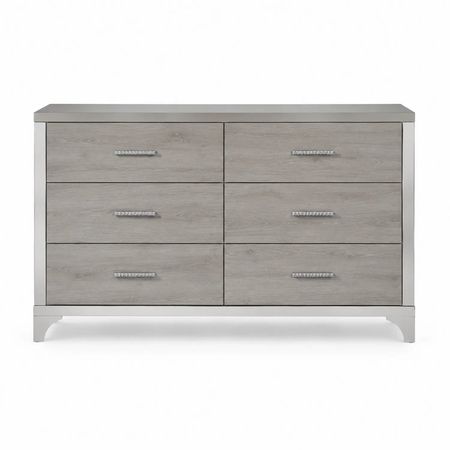 Cómoda de Madera Aglomerada con 6 Cajones Gris