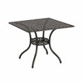 Mesa de comedor de aluminio exterior negra 90x90x72 cm