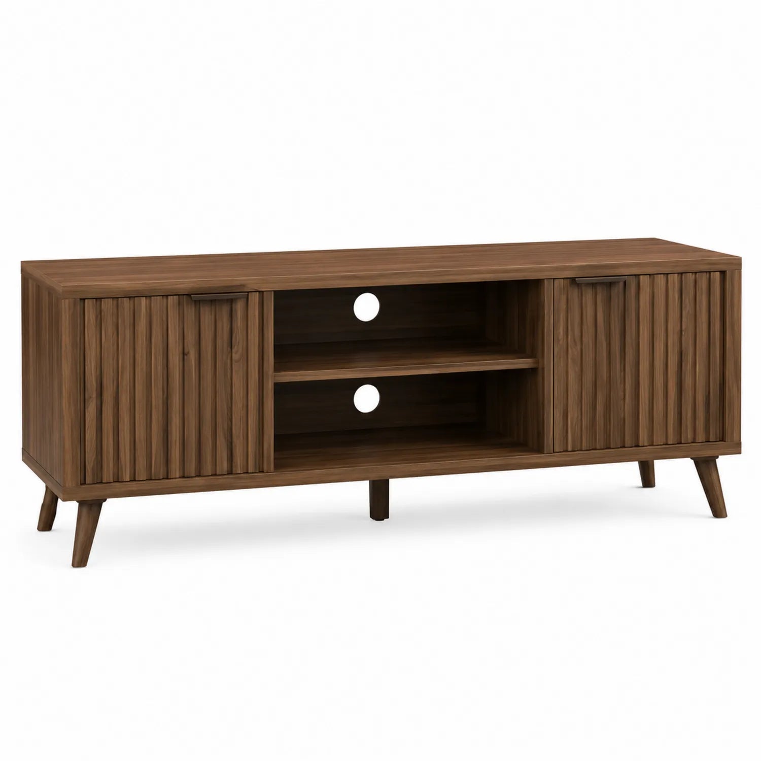 Mueble de TV de Madera de Nogal Marrón 120x35x50 cm
