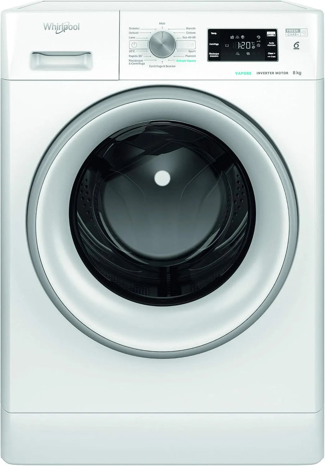 Máquina de lavar roupa Whirlpool 8 kg Inversor vapor 1400 Tours FFB 846 SV IT