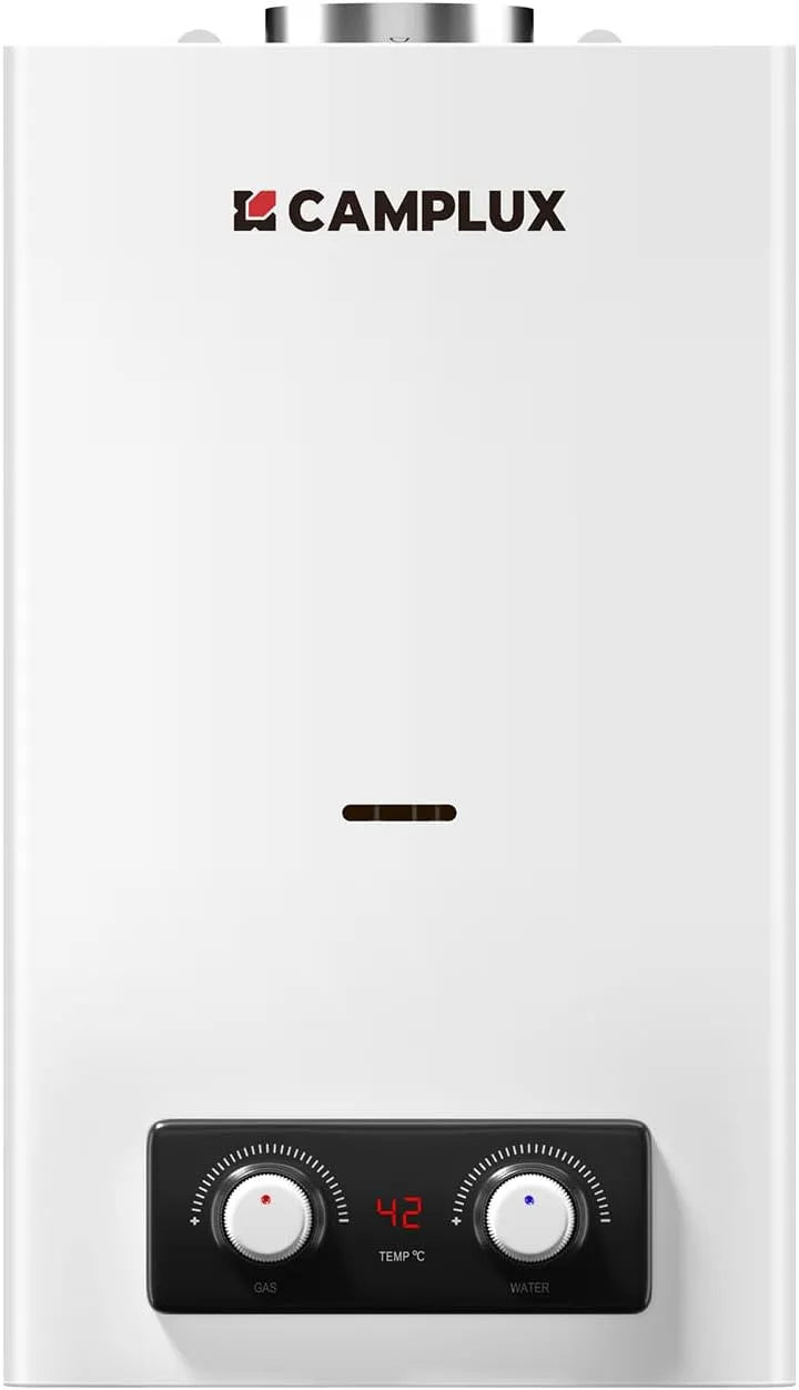 Aquecedor instantâneo de água a gás CAMPLUX BD300 11 L - Baixo NOX, Poupança de energia, Para cozinha e casa de banho, Butano e Propano compatíveis
