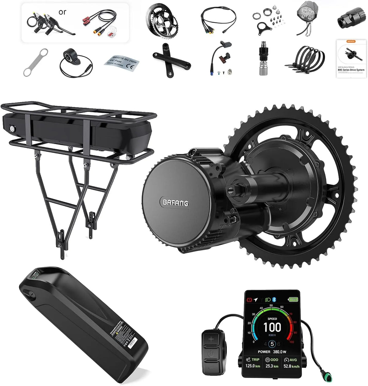 BAFANG elétrico BBS02B 36 V 500 W VD04 VTT Conversion Kit