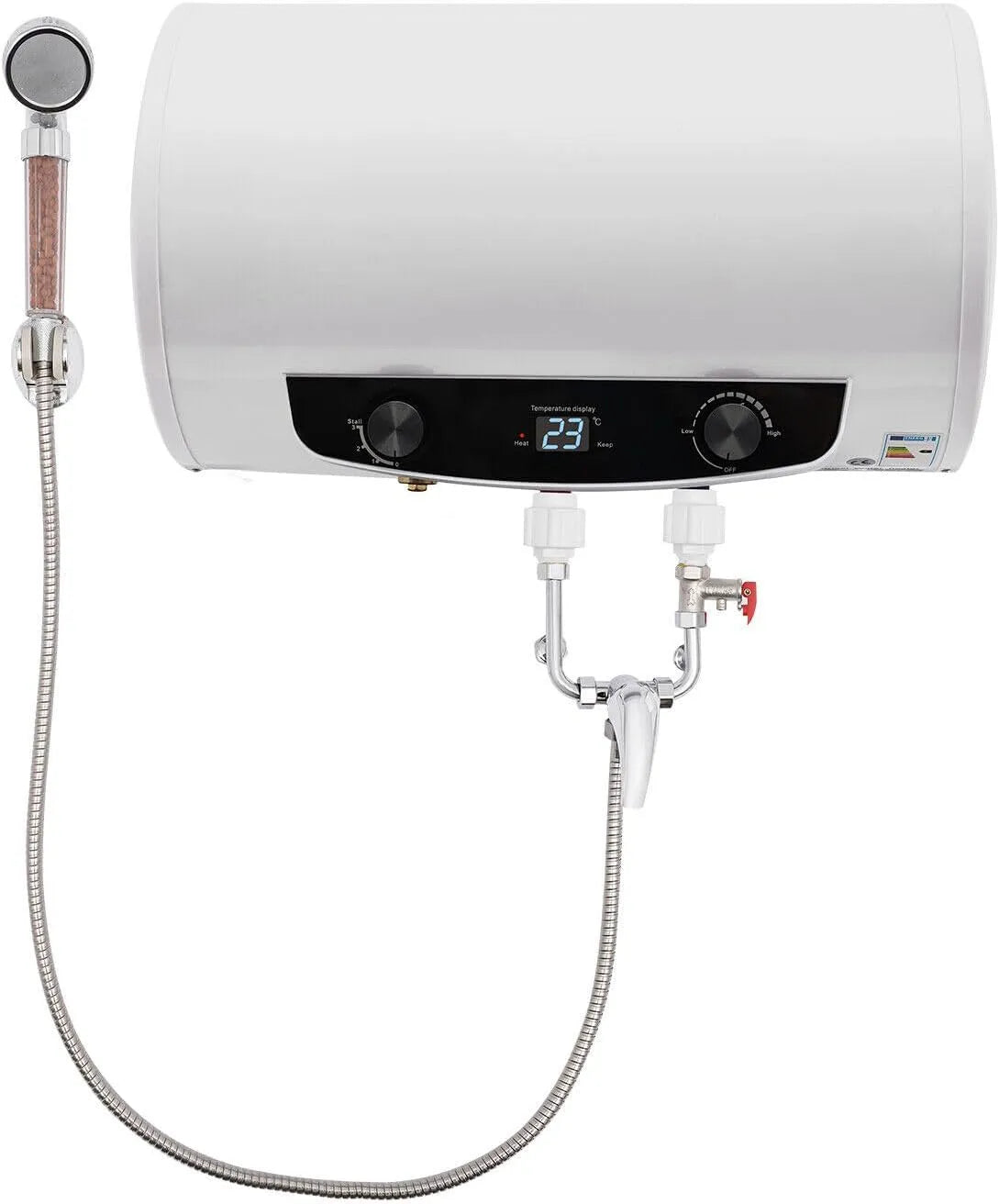 DGJMuu Aquecimento de água 30 L LED 2000 W IPX4 montagem de parede horizontal para chuveiro