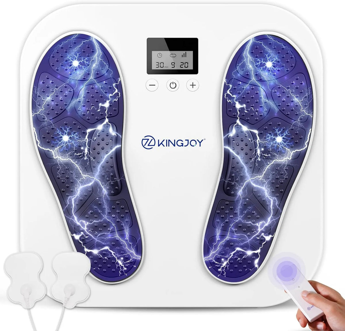KINGJOY Dispositivo de massagem de pés EMS TENS com 10 modos de tráfego e dor
