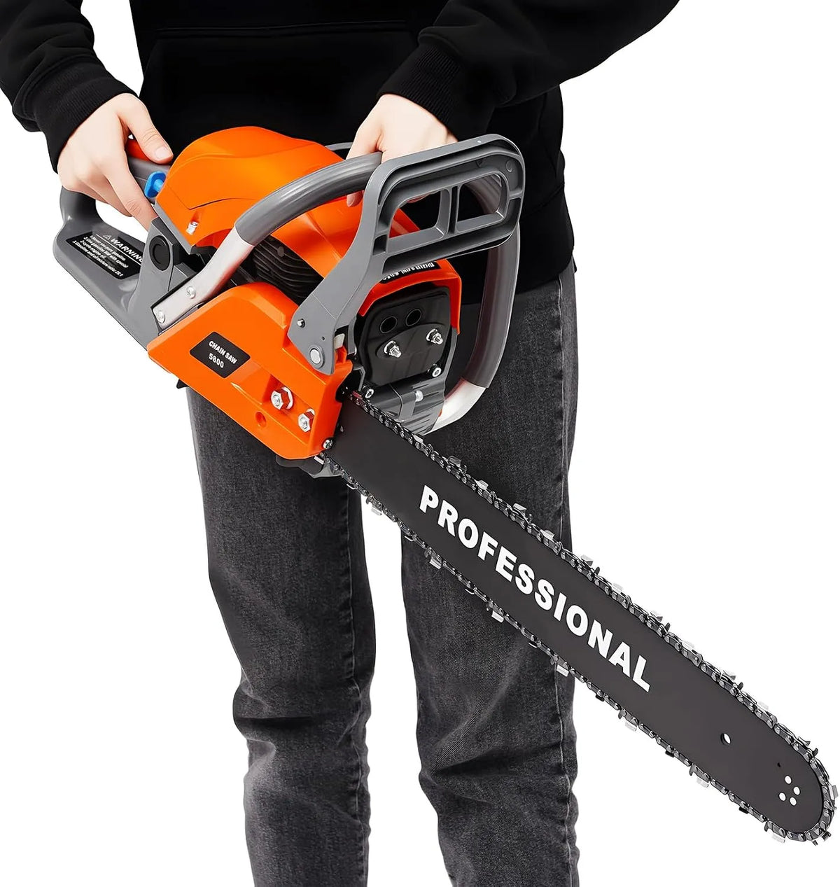 Bdneygtyr Máquina de Trincamento Termal 58 cm3,2 Tempo, Lâmina 50 cm, Potência 2,4 kW, Com Brake Cadeia, Madeira e uso de jardim