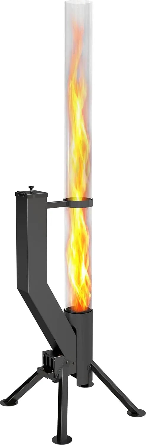 GARDENFLARE Jardim sem fumaça Home feito de aço inoxidável para exterior - Tubo granulado para ambiente de fogo (mat preto, alta qualidade)