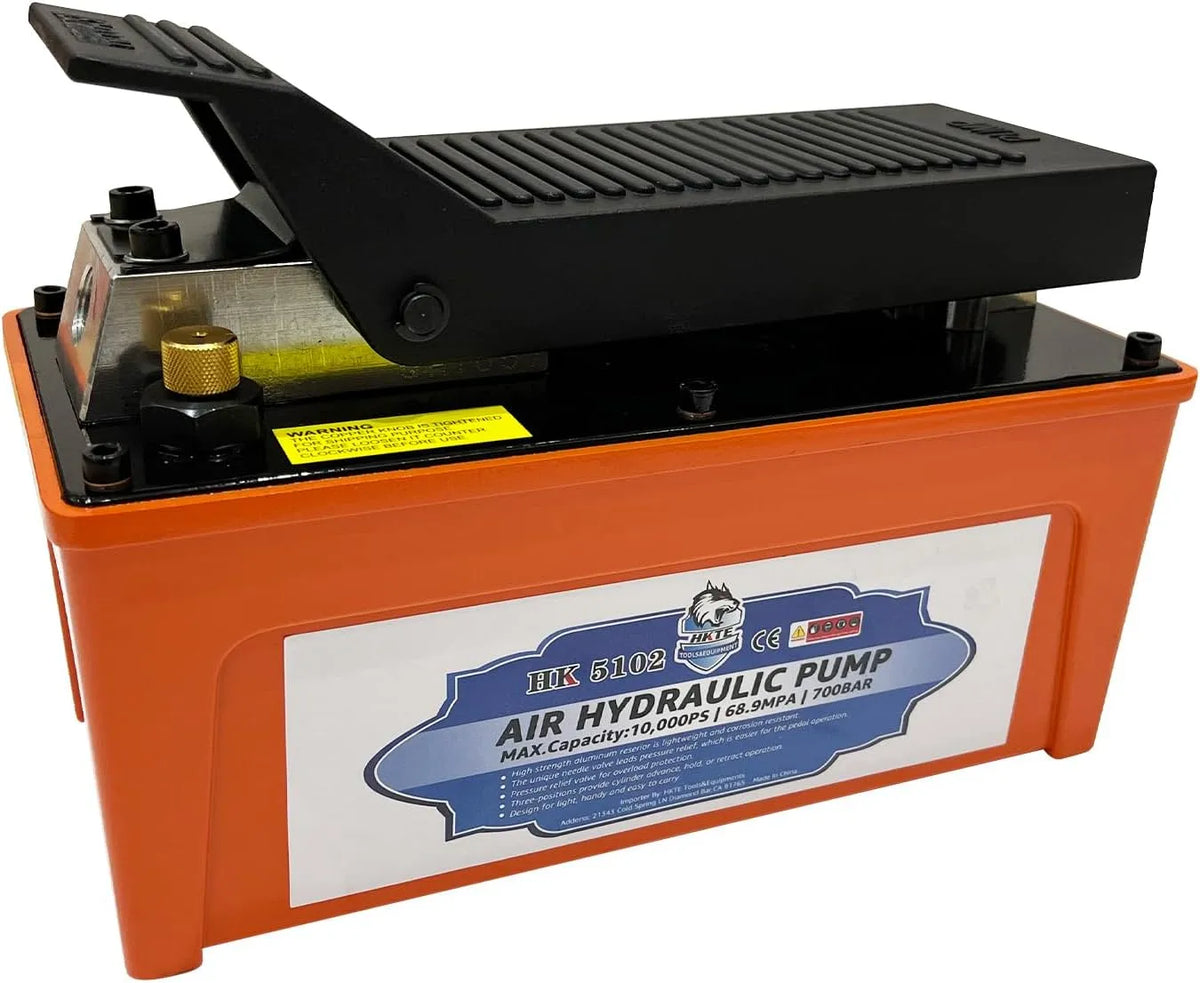 HKTE TOOLS&EQUIPMENT Bomba de pedal hidráulico profissional, 10.000 psi, tanque de 1/2 galão para elevação e reparação de automóveis