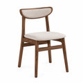 Silla de madera maciza con asiento de poliéster beige
