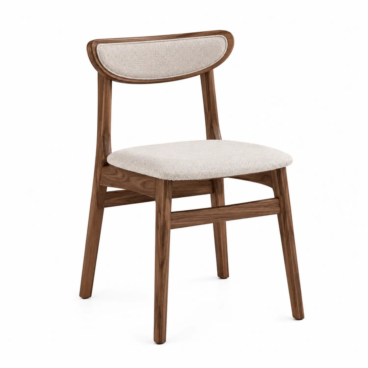 Silla de madera maciza con asiento de poliéster beige