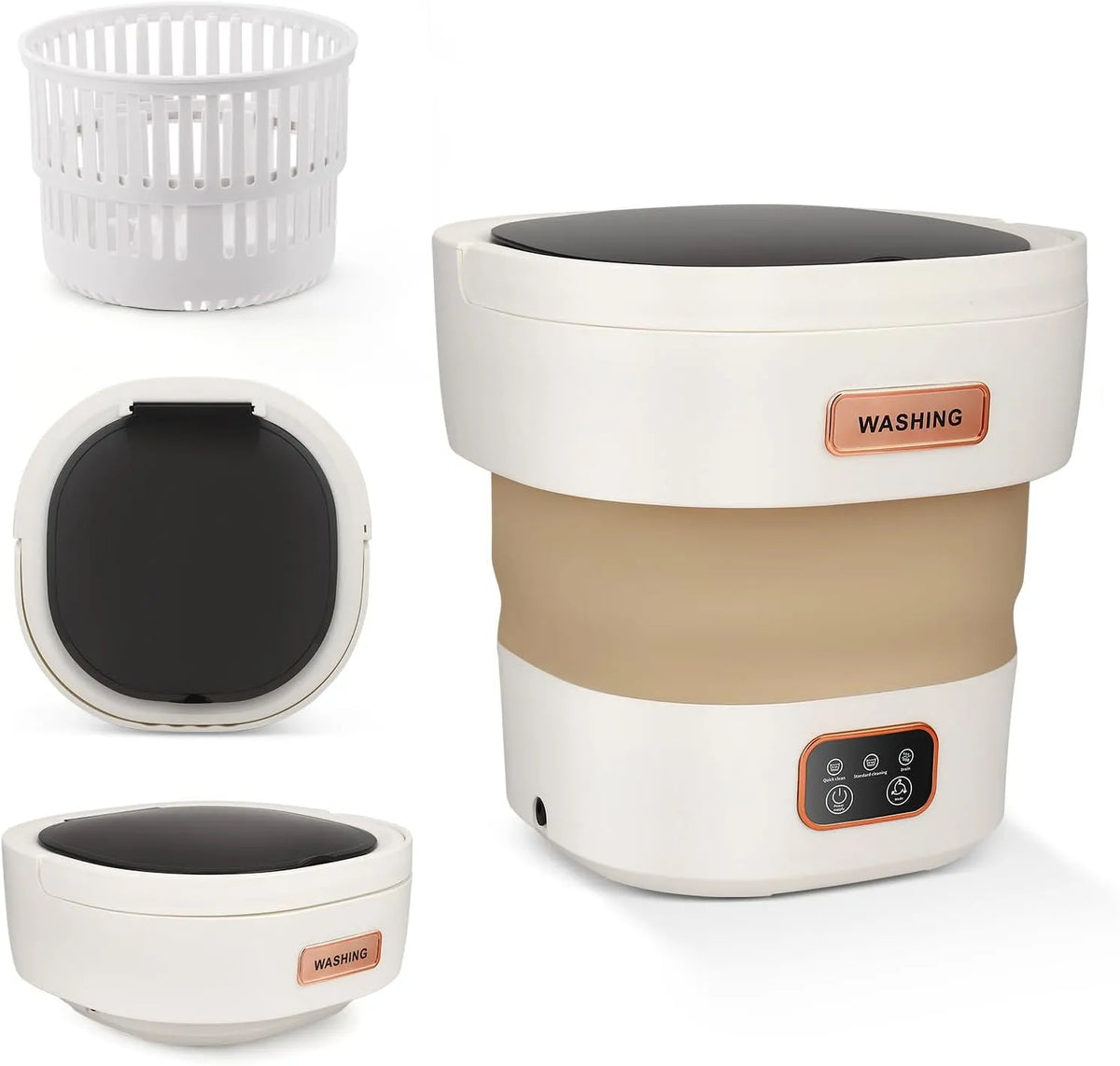 Hoyiyobi Mini máquina de lavar roupa portátil 15 L, três modos de limpeza profunda, com máquina de lavar amovível