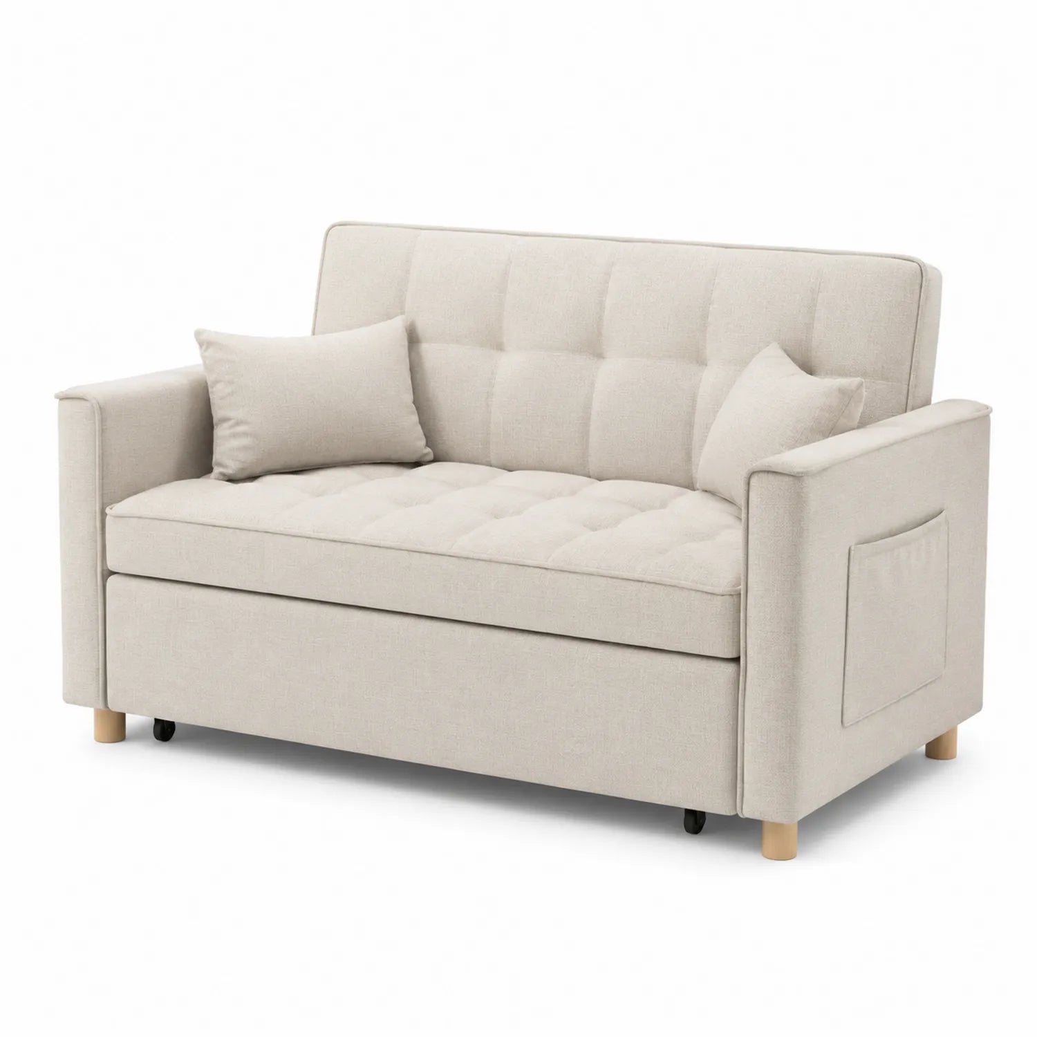 Sofá cama dos plazas lino beige