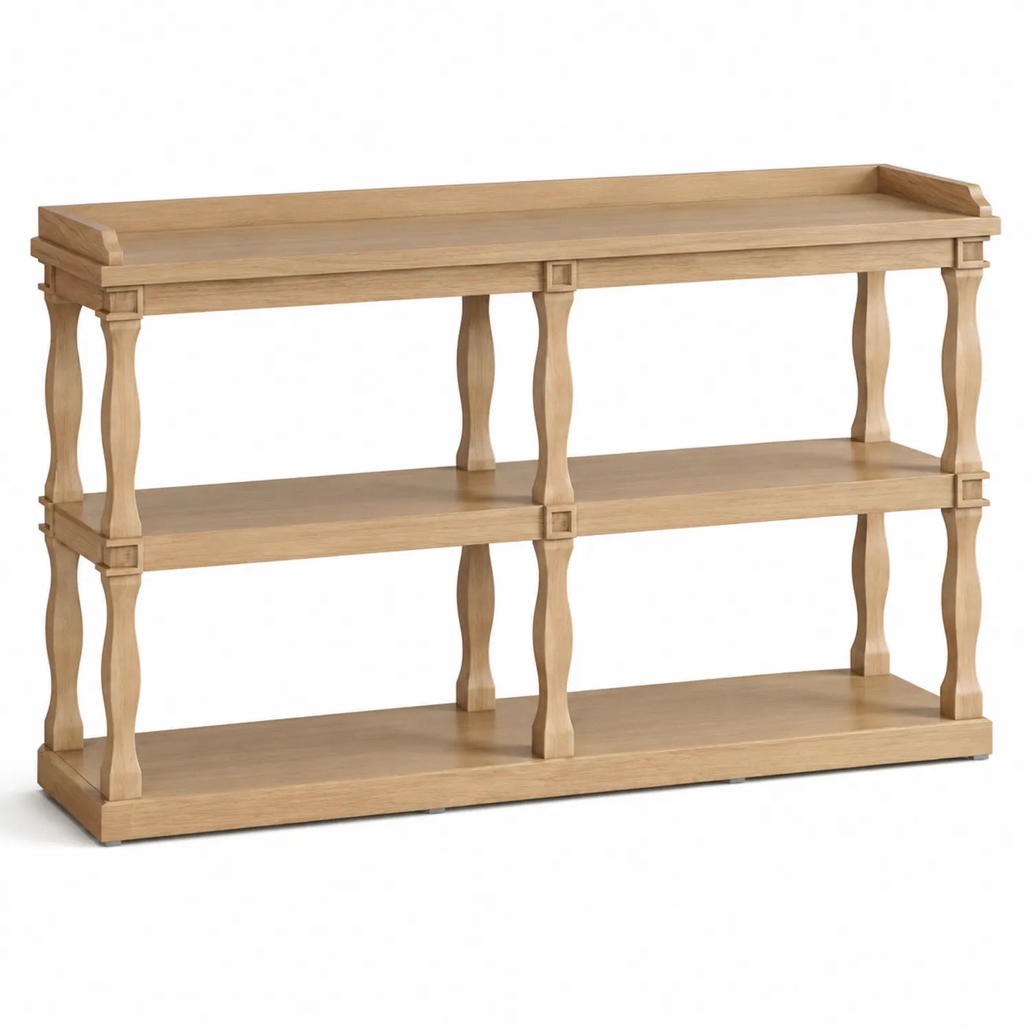 Consola de Madera de Roble con Tres Niveles 120x40x80 cm