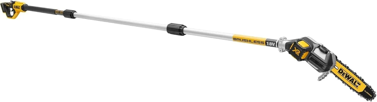 Sécateur sur perche télescopique XR 18V, Outil seul, DCMPP569N-XJ Sécateur sur perche télescopique XR 18 V, Outil seul, DCMPP569N-XJ DEWALT XR 18 V Larminato Telescópico sem Fios – Alcance de 4,5 m com cabeça e corrente inclinadas 20 cm