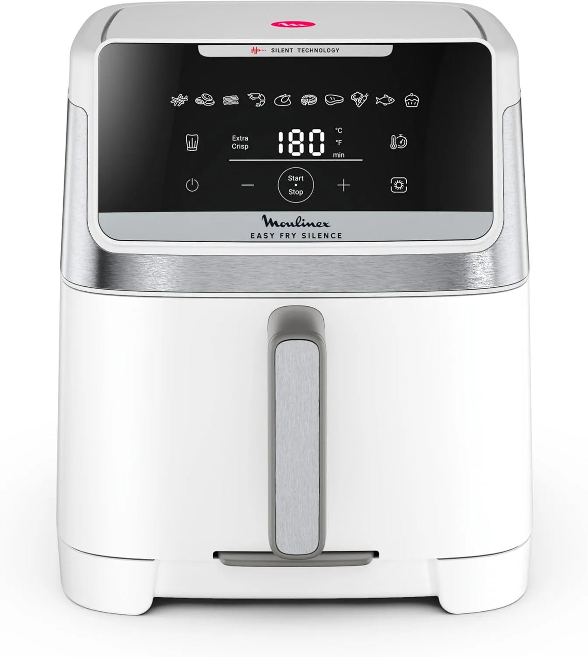 silencioso de ar Fryper 7 L Moulinex, Compacto para 8 pessoas, Face Friendly, Modelo branco