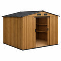 Cobertizo exterior de acero galvanizado y madera 260x300x200 cm