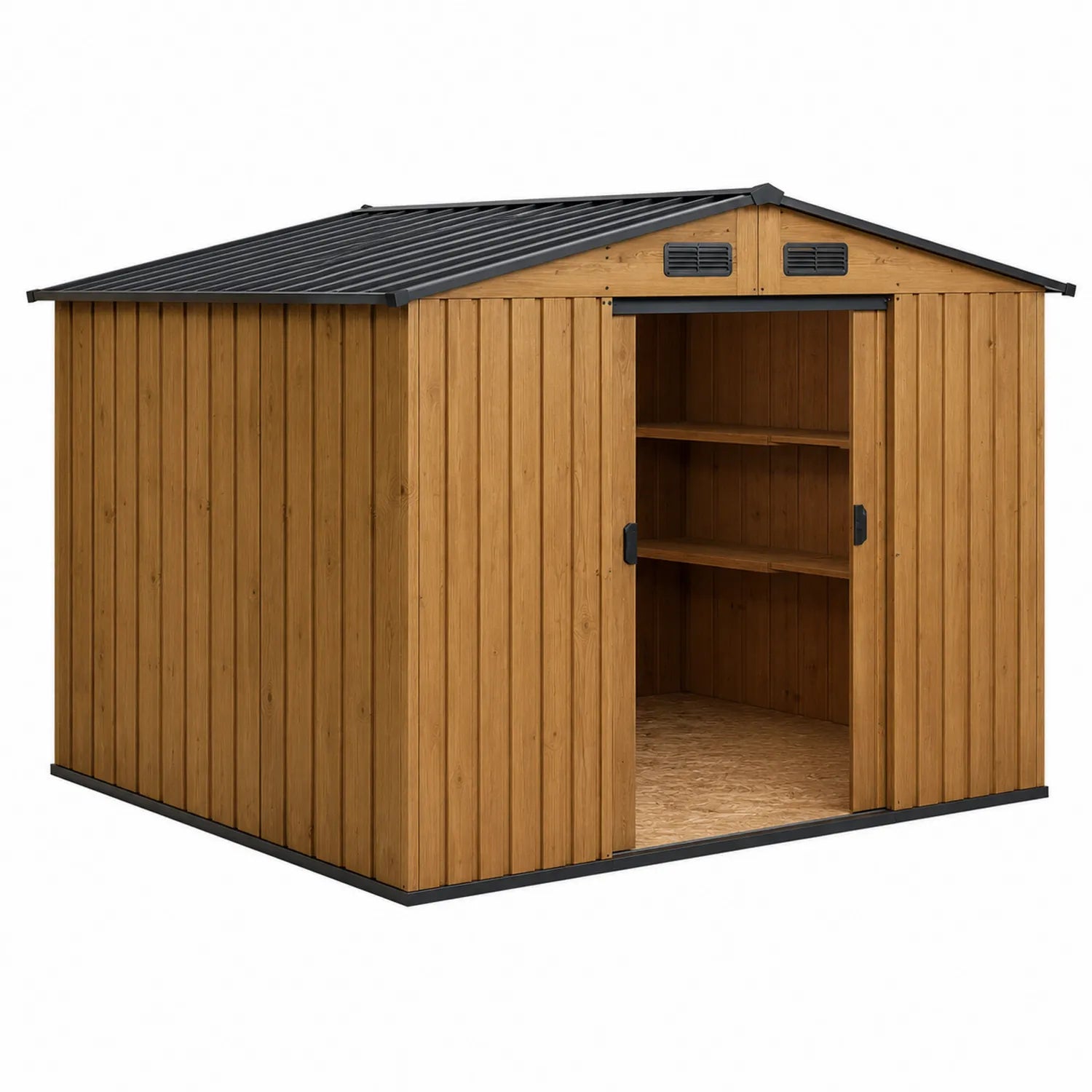 Cobertizo exterior de acero galvanizado y madera 260x300x200 cm
