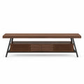 Mesa para TV madera y metal marrón 200x45x60 cm