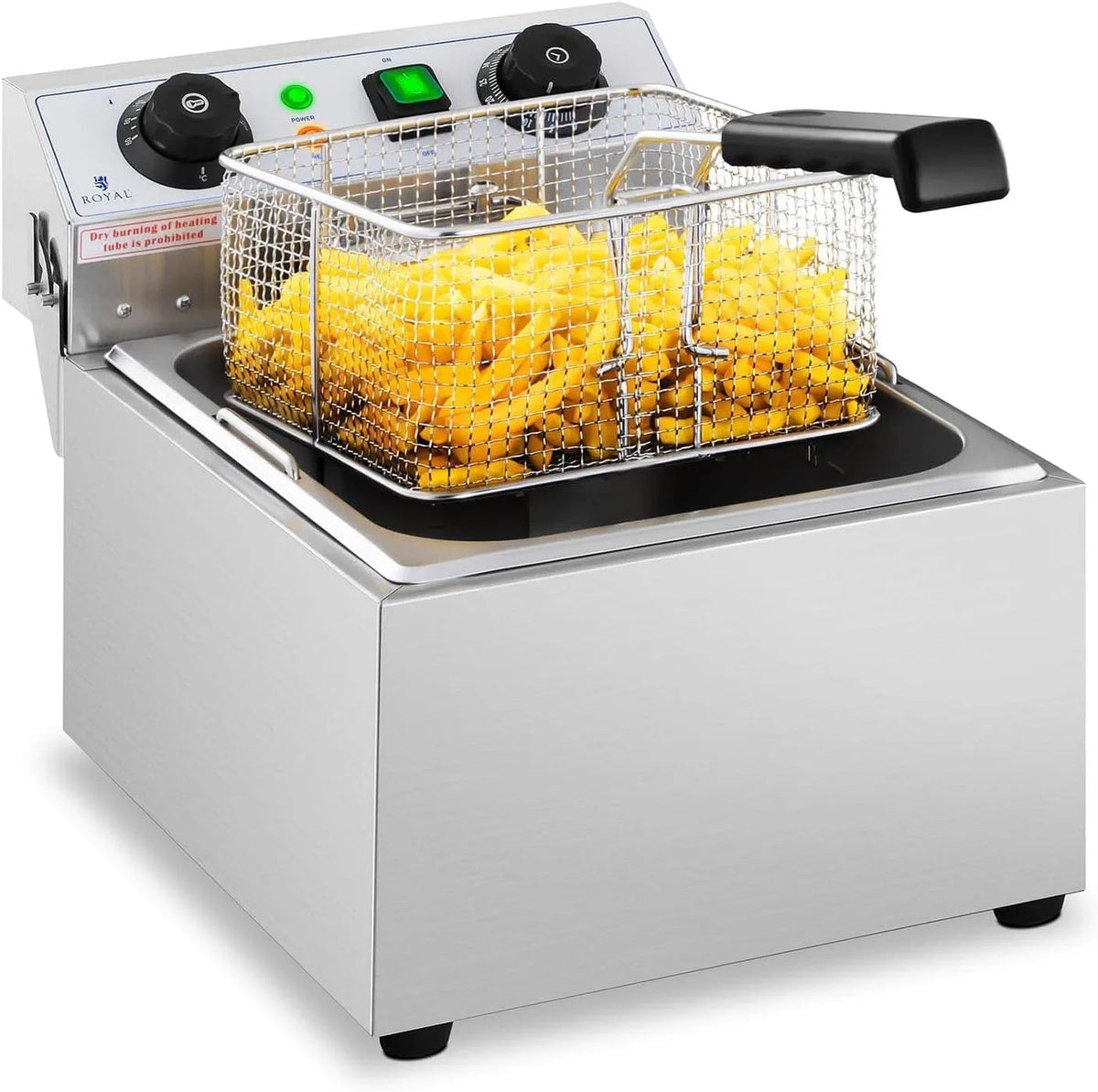 Frymaker elétrico profissional 10 L com torneira e temporizador – Royal Catering