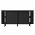 Aparador de Madera con Puertas Correderas Negro 150x45x75 cm