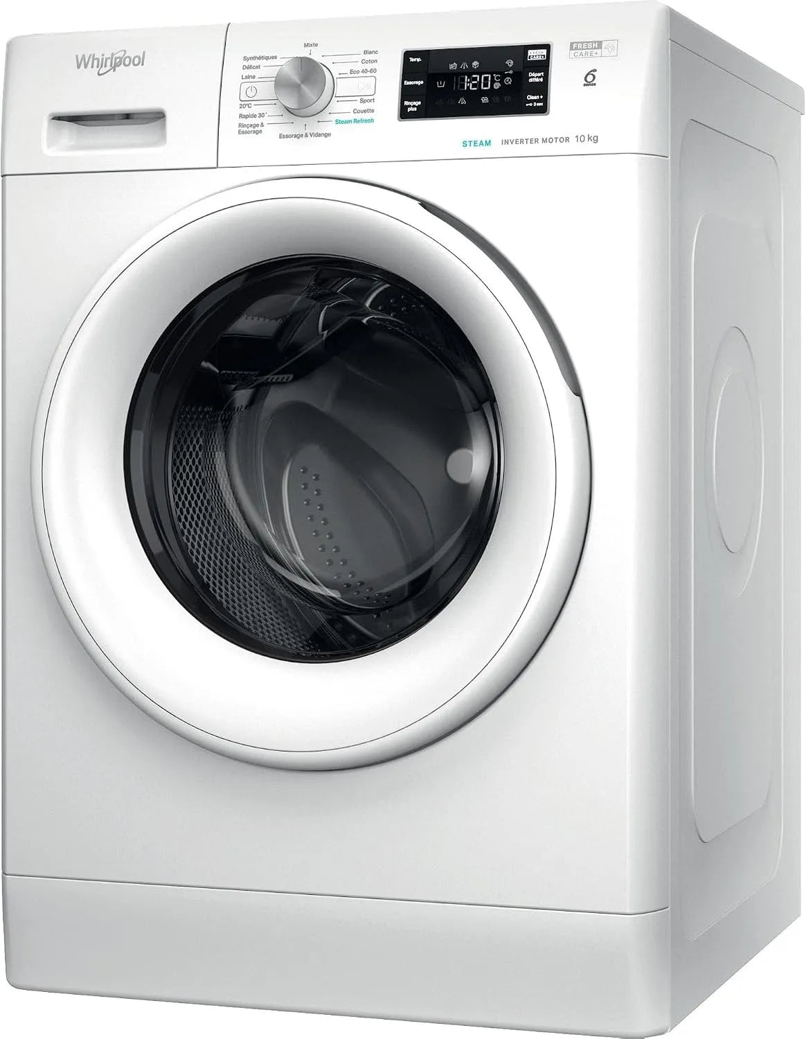 Whirlpool Máquina de lavar roupa 10 kg com carga frontal 1400 rpm Branco