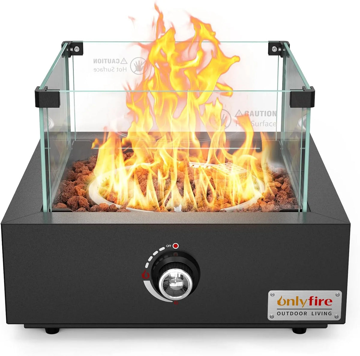 onlyfire Mesa de aquecimento de gás ao ar livre só fogo com Lava Rocks e Pare-Vent