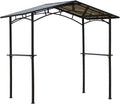 Tonnaelle jardim Outsunny 2.5 x 1.5 m - Churrasco abrigo com prateleiras - Telhado de policarbonato metálico preto