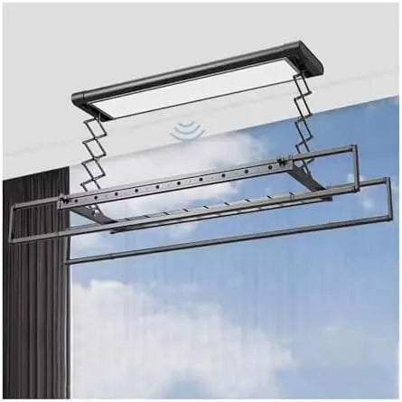 QUSYZD Esticamento inteligente automático de linho com comando à distância, sistema de secagem elétrica ultra-fina para varanda ou interior