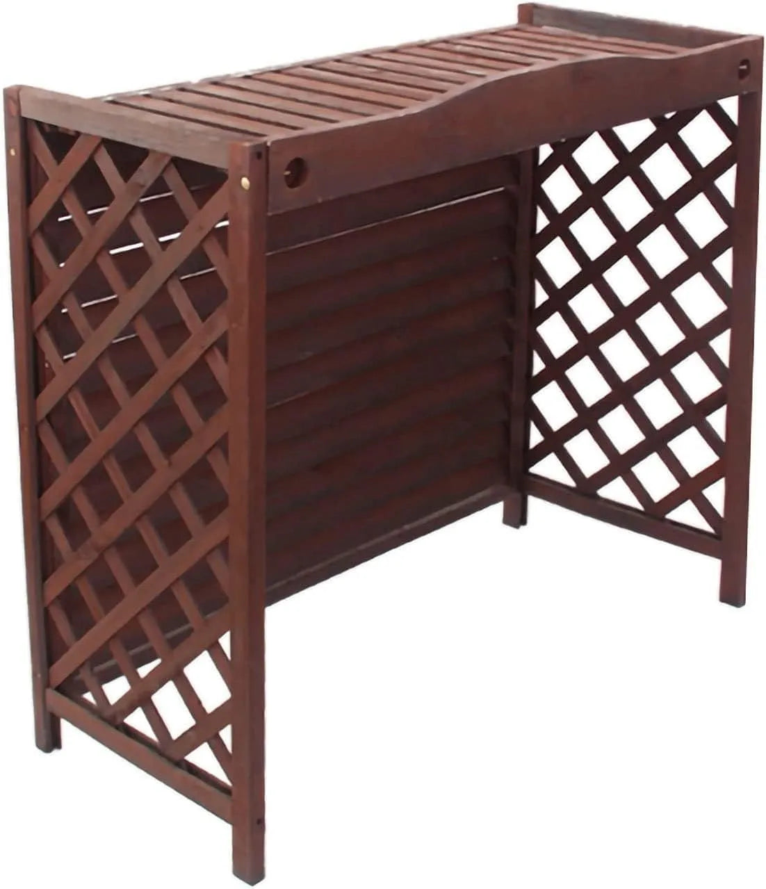 Generic Cortador de madeira Rústico com suporte de planta, Loja Exterior, Acabamento Carbonizado, 85 x 35 x 80 cm, Elegância e Proteção