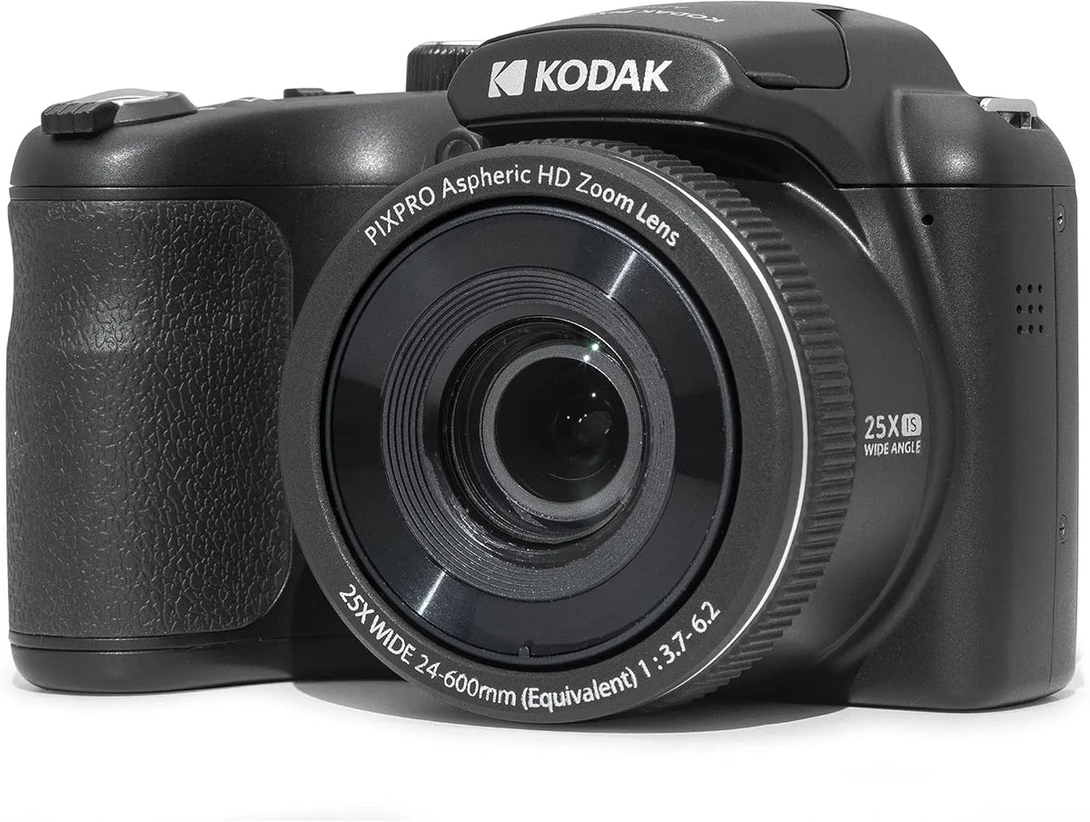 Câmera digital KODAK Pixpro AZ255 - 16 MP, 25x Zoom óptico, Full HD Video, 24 mm de ângulo grande, Estabilização óptica, 3' Ecrã LCD - Preto