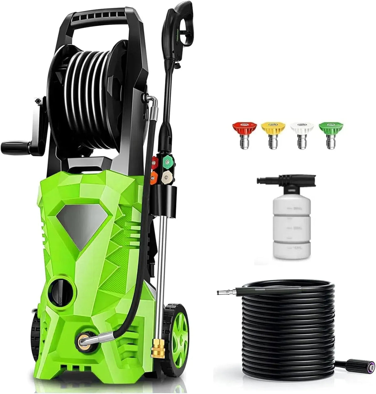 Imdot máquina de lavar de alta pressão 5000 PSI 2025 2.8 GPM com bicos e tanque de sabão para casa e carro