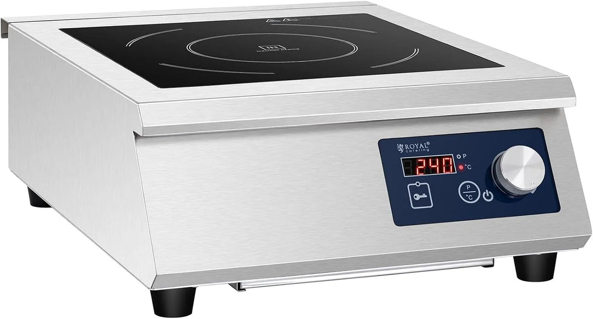 Royal Catering Rack de indução portátil feito de aço inoxidável - 5000 W, 33 cm