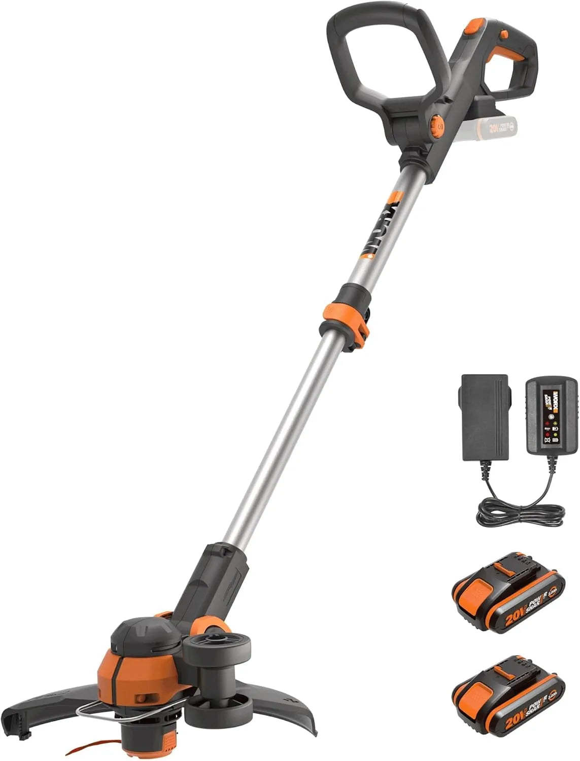 WORX 20 V 2-em-1 tamanho da seda com baterias e carregador, conversão fácil, 30 cm corte