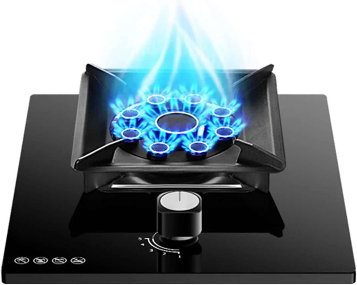 XLTFUC Portátil Gas Rake 5.2 KW, 1 queimador, Trempe Glass, Segurança Integrada - Ideal para campismo e Cozinha ao ar livre